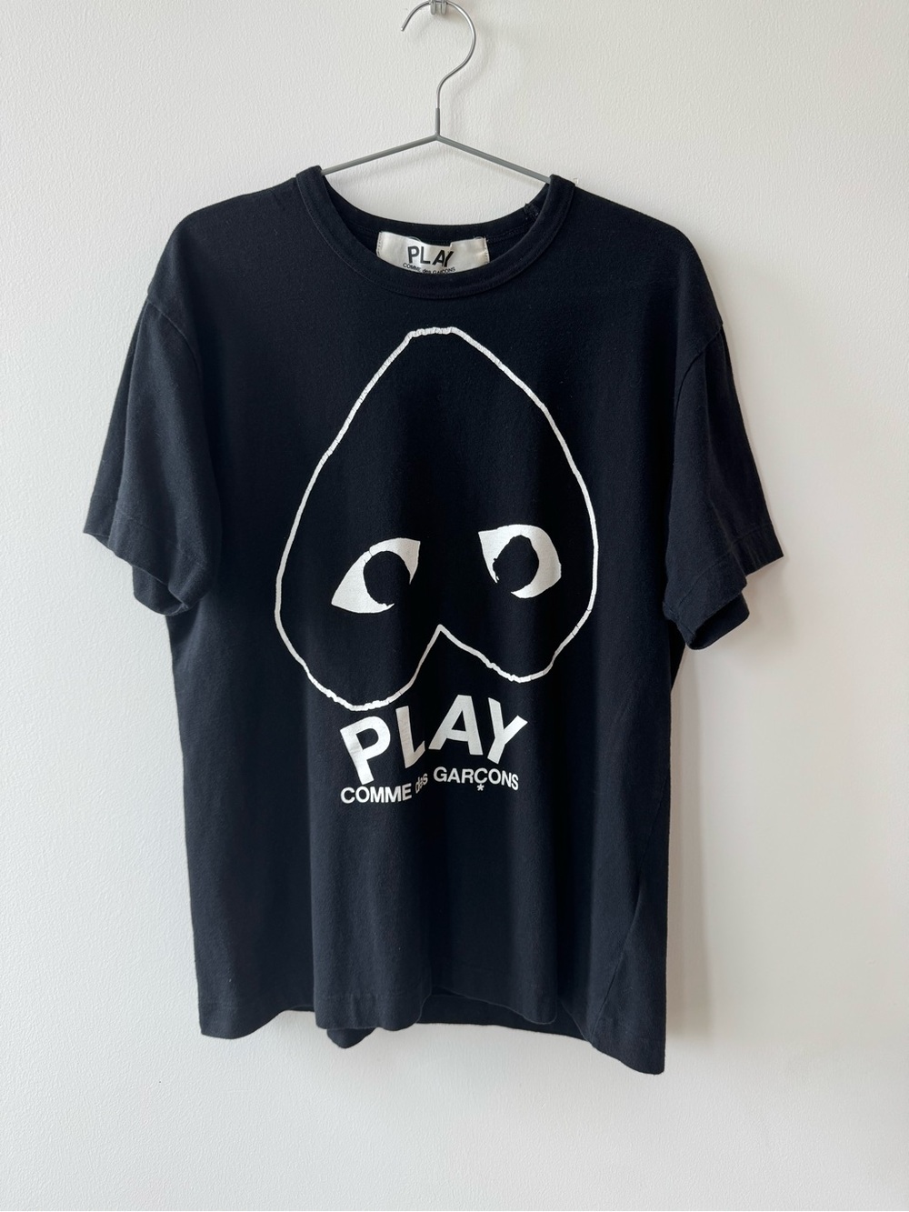 Comme des Garcons PLAY Black Heart-Eyes Logo Tee - Size L - Made in Japan